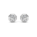 2CTW Round Shaped Lab Grown Diamond (F/VS ) Stud Earrings in 14K Gold