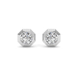 2CTW Round Shaped Lab Grown Diamond (F/VS ) Stud Earrings in 14K Gold