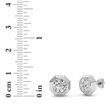 2CTW Round Shaped Lab Grown Diamond (F/VS ) Stud Earrings in 14K Gold
