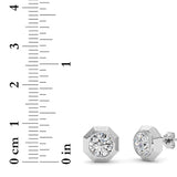 2CTW Round Shaped Lab Grown Diamond (F/VS ) Stud Earrings in 14K Gold