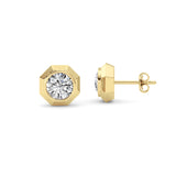 2CTW Round Shaped Lab Grown Diamond (F/VS ) Stud Earrings in 14K Gold