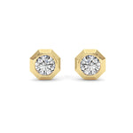 2CTW Round Shaped Lab Grown Diamond (F/VS ) Stud Earrings in 14K Gold