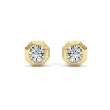 2CTW Round Shaped Lab Grown Diamond (F/VS ) Stud Earrings in 14K Gold