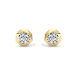 2CTW Round Shaped Lab Grown Diamond (F/VS) Earring in 14K Yellow Gold
