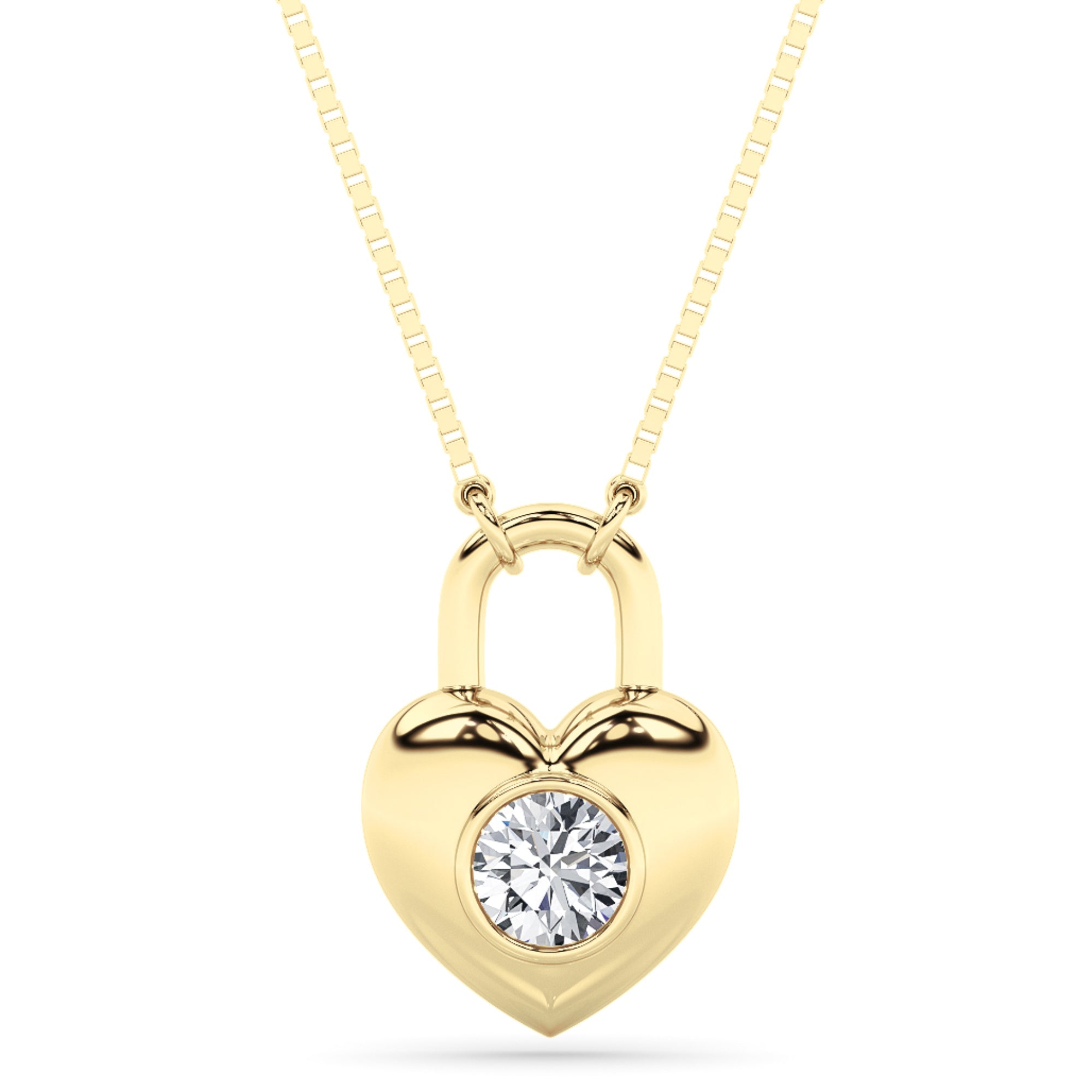 0.5CTW Round Shaped Lab Grown Diamond (F/VS) Necklace in 14K Yellow Gold