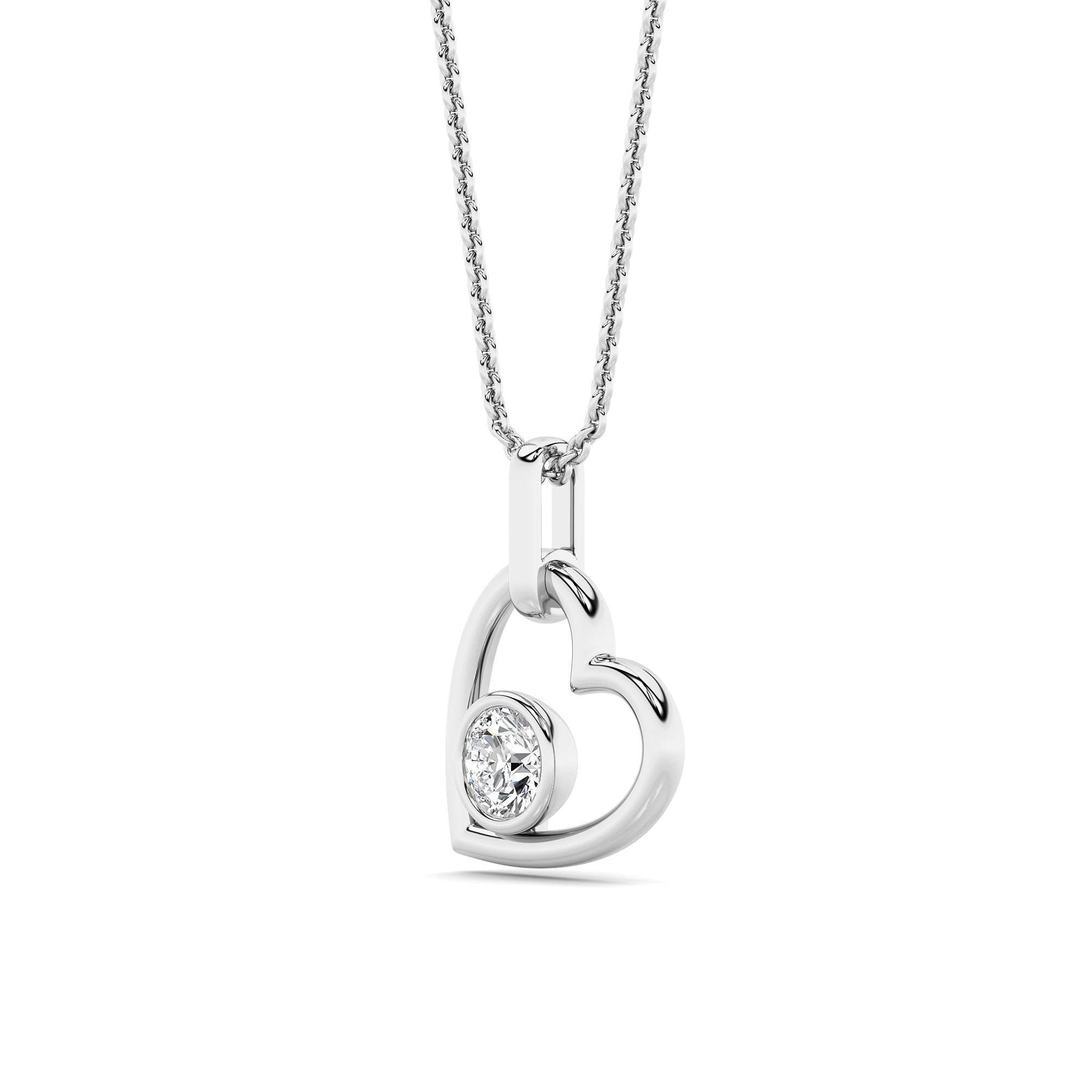 0.33CTW Round Lab Grown Diamond (F/VS ) Heart Pendant in 14K Gold