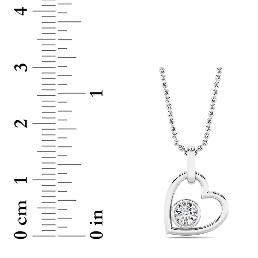 0.33CTW Round Lab Grown Diamond (F/VS ) Heart Pendant in 14K Gold