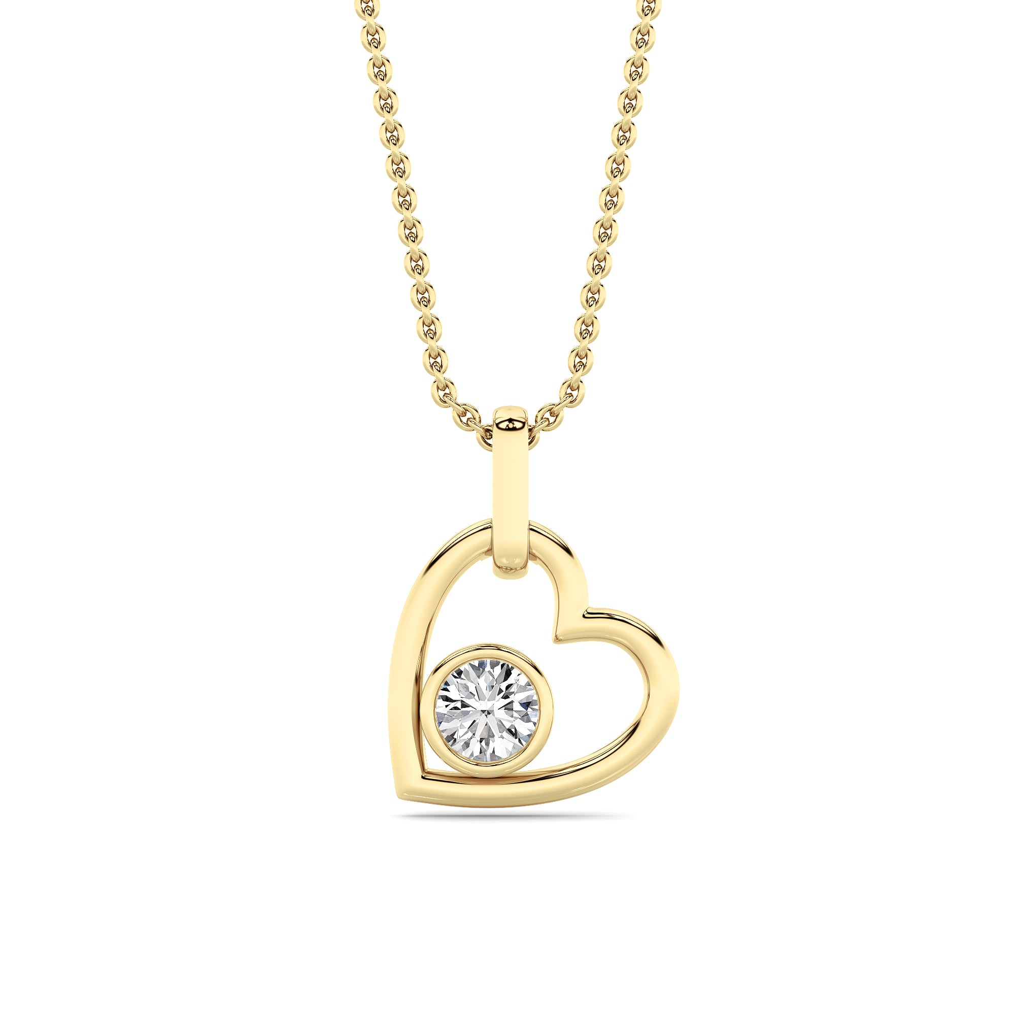0.33CTW Round Lab Grown Diamond (F/VS ) Heart Pendant in 14K Gold