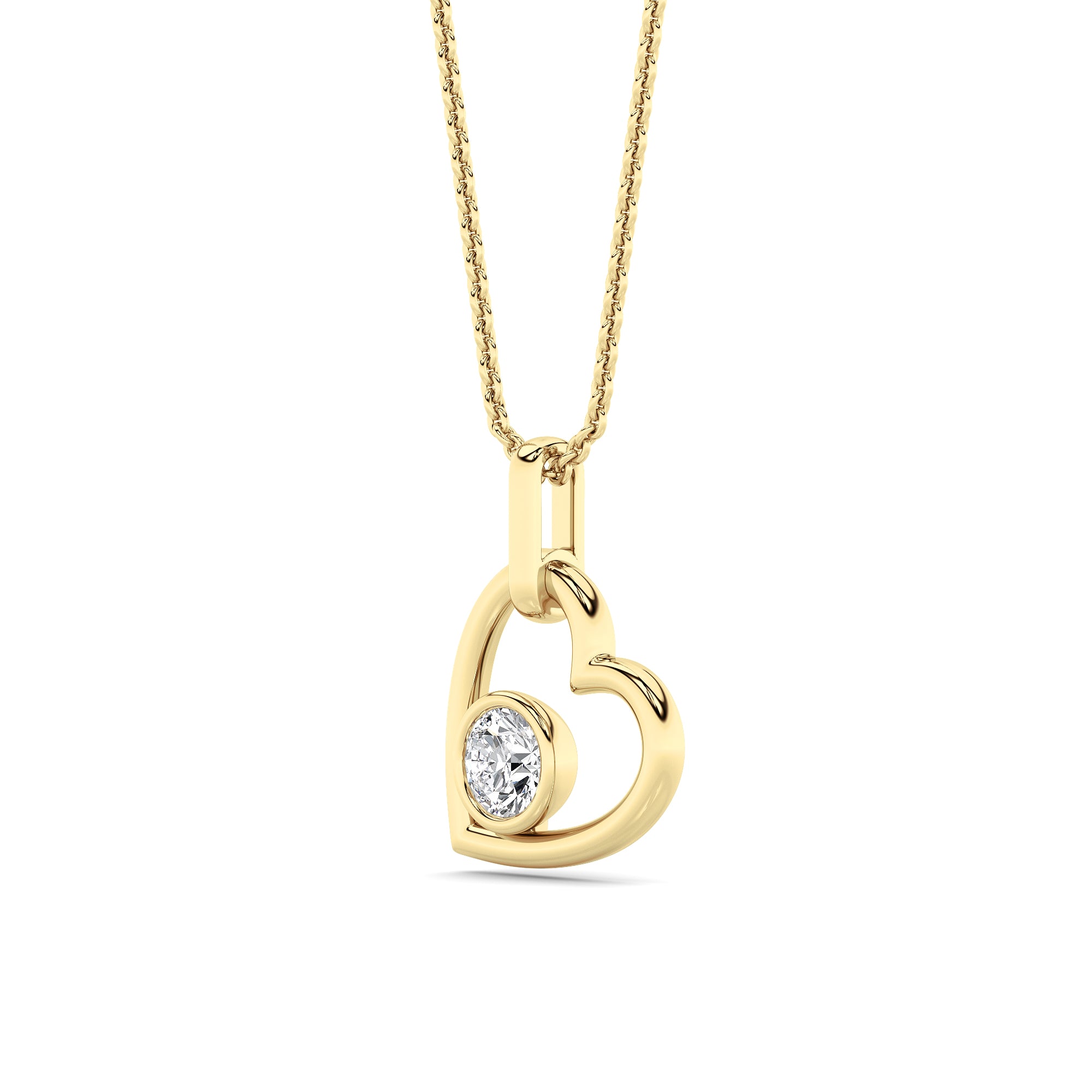 0.33CTW Round Lab Grown Diamond (F/VS ) Heart Pendant in 14K Gold