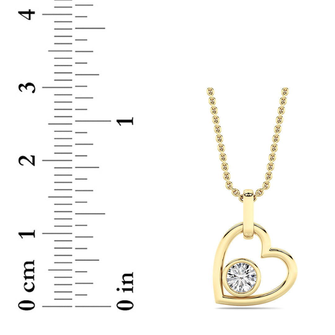 0.33CTW Round Lab Grown Diamond (F/VS ) Heart Pendant in 14K Gold