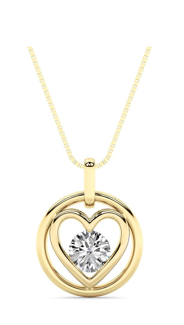 0.75CTW Round Shaped Lab Grown Diamond (F/VS) Necklace in 14K Yellow Gold