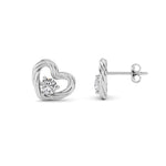 0.5Cttw Round Shaped Lab Grown Diamond (F/VS ) Heart Earrings in 14K Gold