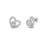 0.5Cttw Round Shaped Lab Grown Diamond (F/VS ) Heart Earrings in 14K Gold