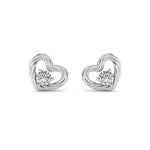 0.5Cttw Round Shaped Lab Grown Diamond (F/VS ) Heart Earrings in 14K Gold