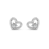 0.5Cttw Round Shaped Lab Grown Diamond (F/VS ) Heart Earrings in 14K Gold