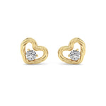 0.5Cttw Round Shaped Lab Grown Diamond (F/VS ) Heart Earrings in 14K Gold