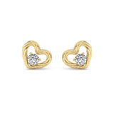 0.5Cttw Round Shaped Lab Grown Diamond (F/VS ) Heart Earrings in 14K Gold