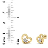 0.5Cttw Round Shaped Lab Grown Diamond (F/VS ) Heart Earrings in 14K Gold