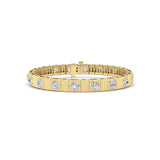 7CTW Round Lab Grown Diamond (F/VS ) Bangle Bracelet in 14K Gold