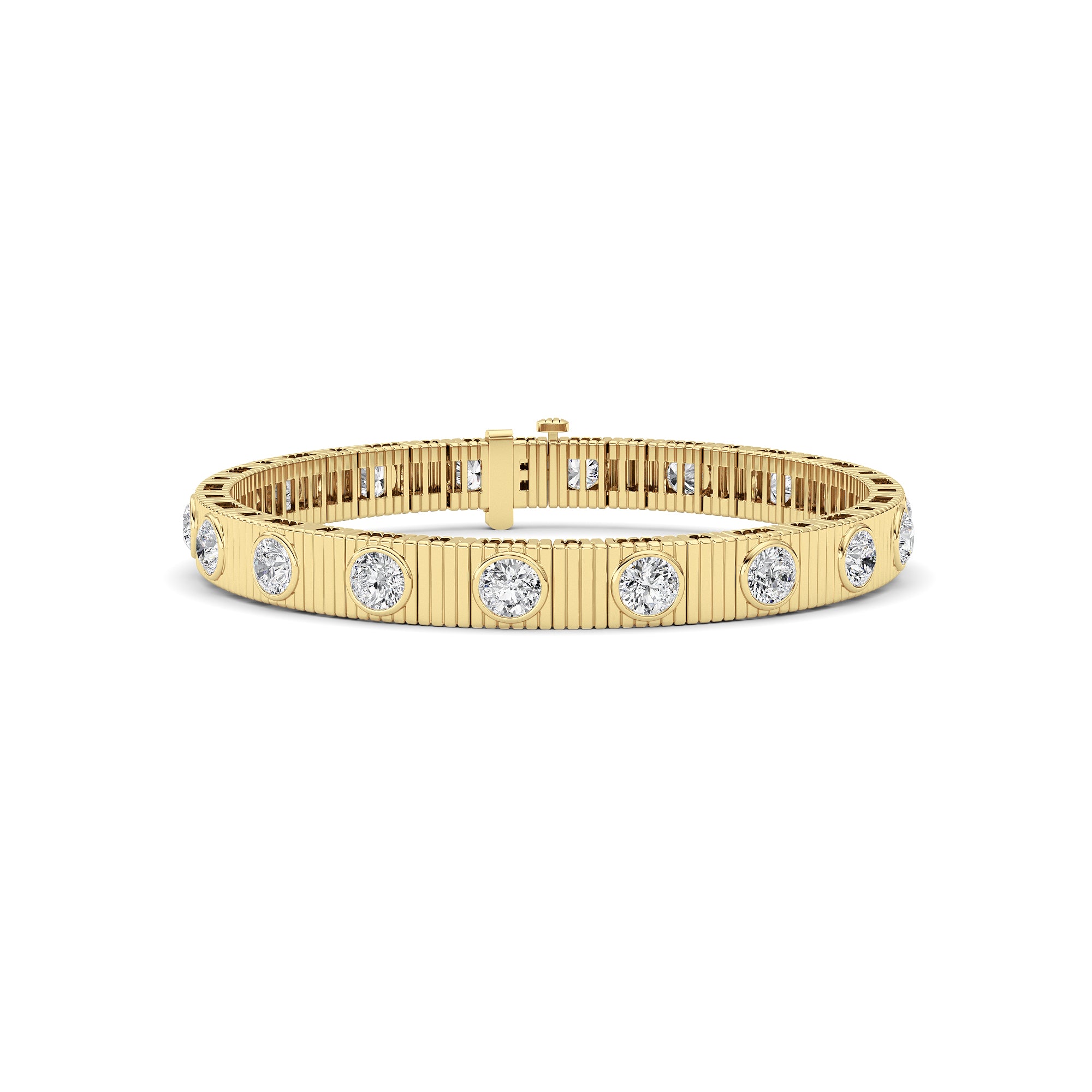 7CTW Round Lab Grown Diamond (F/VS ) Bangle Bracelet in 14K Gold
