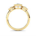 2CTW Oval Shaped Lab Grown Diamond (F/VS) Ring in 14K Yellow Gold