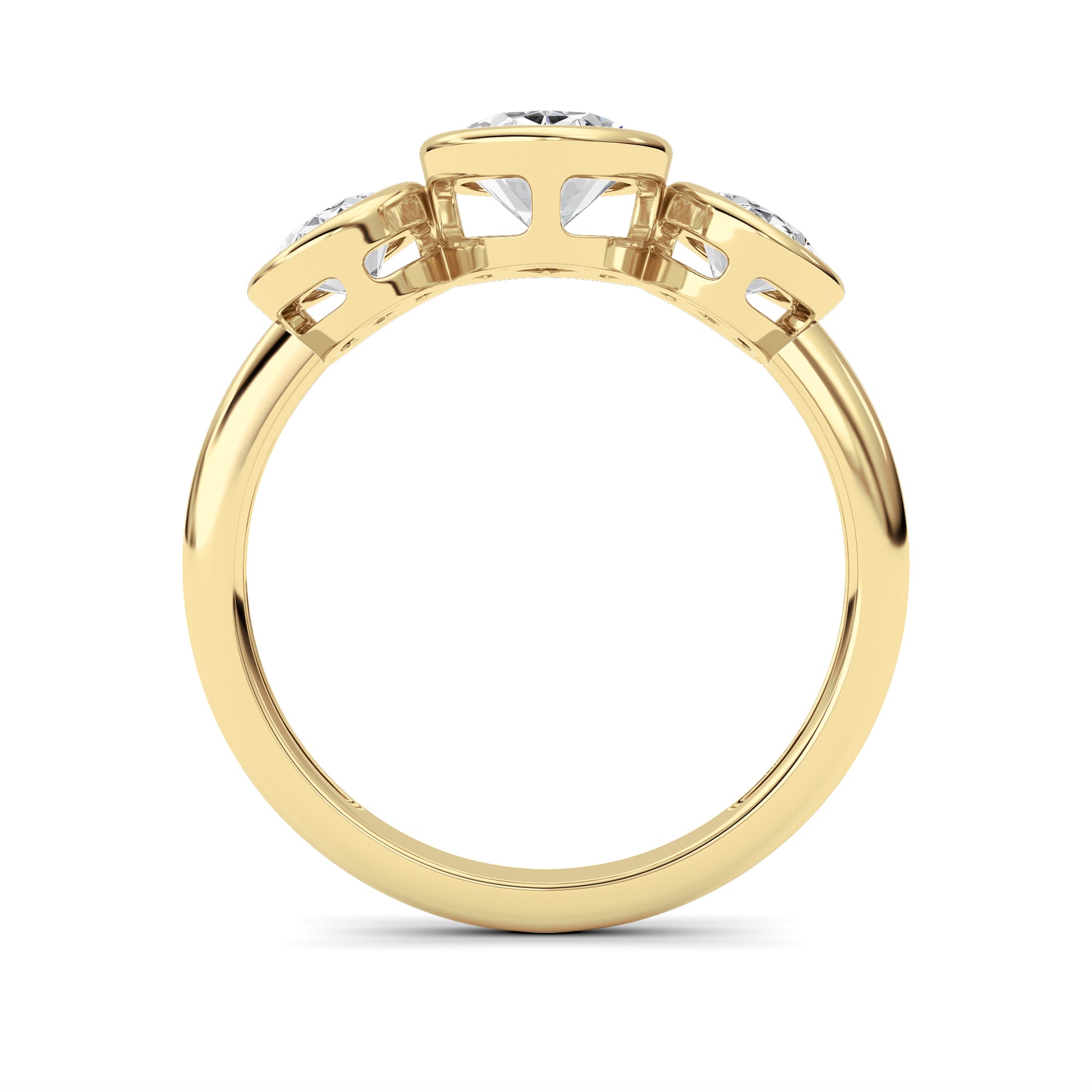 2CTW Oval Shaped Lab Grown Diamond (F/VS) Ring in 14K Yellow Gold