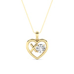 1CTW Round Shaped Lab Grown Diamond (F/VS) Necklace in 14K Yellow Gold