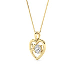 1CTW Round Shaped Lab Grown Diamond (F/VS) Necklace in 14K Yellow Gold