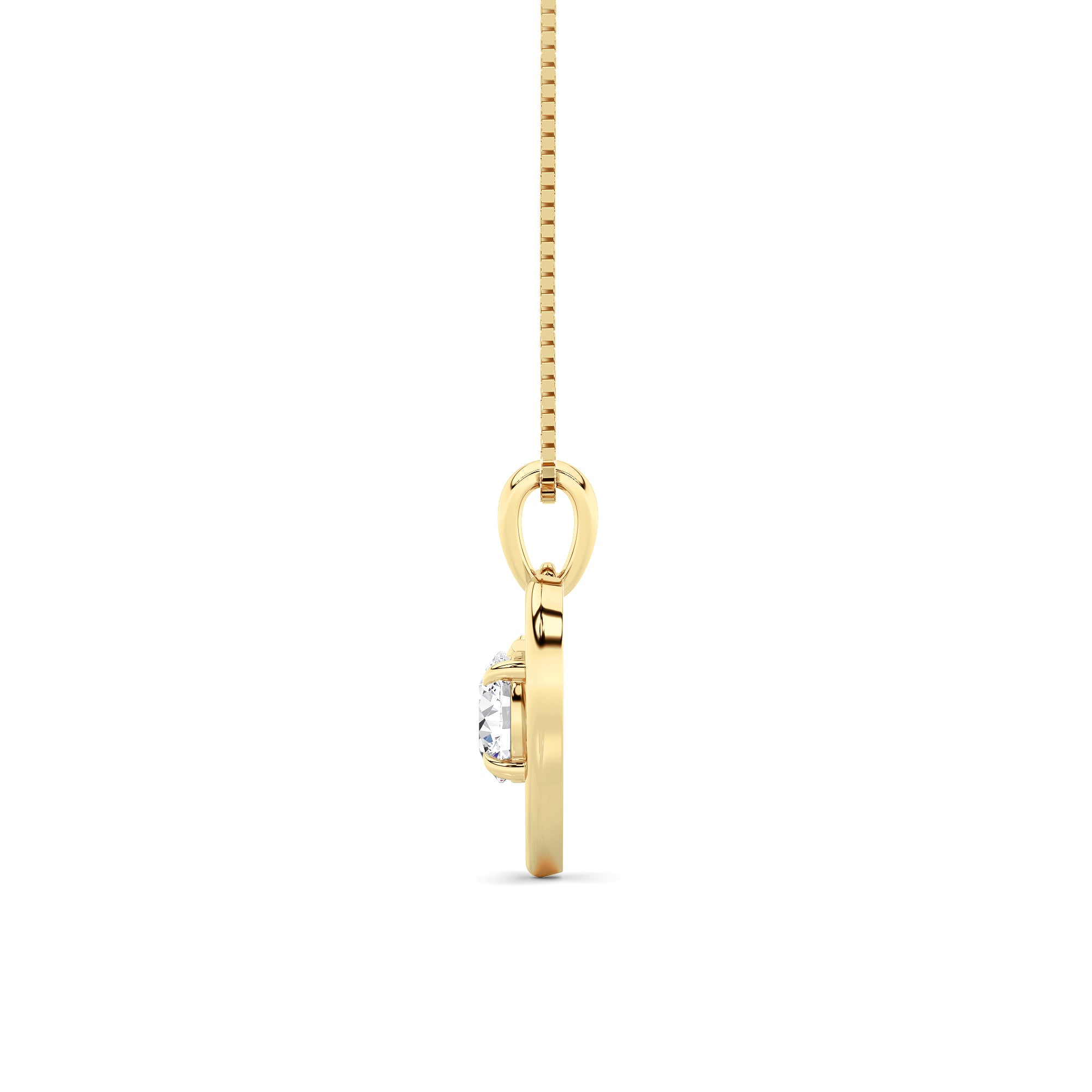 1CTW Round Shaped Lab Grown Diamond (F/VS) Necklace in 14K Yellow Gold