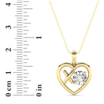 1CTW Round Shaped Lab Grown Diamond (F/VS) Necklace in 14K Yellow Gold