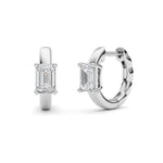 1CTW Emerald Shaped Lab Grown Diamond (F/VS ) Huggie Earrings in 14K Gold