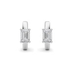 1CTW Emerald Shaped Lab Grown Diamond (F/VS ) Huggie Earrings in 14K Gold