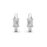 1CTW Emerald Shaped Lab Grown Diamond (F/VS ) Huggie Earrings in 14K Gold