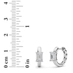 1CTW Emerald Shaped Lab Grown Diamond (F/VS ) Huggie Earrings in 14K Gold