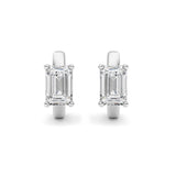 2CTW Emerald Shaped Lab Grown Diamond (F/VS ) Huggie Earrings in 14K Gold