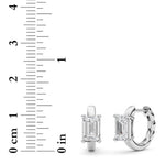2CTW Emerald Shaped Lab Grown Diamond (F/VS ) Huggie Earrings in 14K Gold
