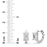 2CTW Emerald Shaped Lab Grown Diamond (F/VS ) Huggie Earrings in 14K Gold