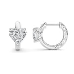 2CTW Heart Shaped Lab Grown Diamond (F/VS) Earring in 14K White Gold