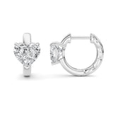 2CTW Heart Shaped Lab Grown Diamond (F/VS) Earring in 14K White Gold