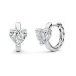 2CTW Heart Shaped Lab Grown Diamond (F/VS) Earring in 14K White Gold