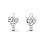 2CTW Heart Shaped Lab Grown Diamond (F/VS) Earring in 14K White Gold