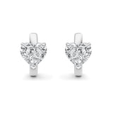 2CTW Heart Shaped Lab Grown Diamond (F/VS) Earring in 14K White Gold