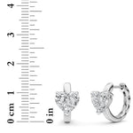 2CTW Heart Shaped Lab Grown Diamond (F/VS) Earring in 14K White Gold