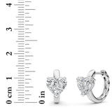 2CTW Heart Shaped Lab Grown Diamond (F/VS) Earring in 14K White Gold