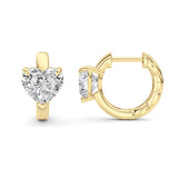 2CTW Heart Shaped Lab Grown Diamond (F/VS) Earring in 14K Yellow Gold