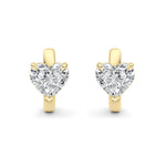 2CTW Heart Shaped Lab Grown Diamond (F/VS) Earring in 14K Yellow Gold