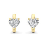 2CTW Heart Shaped Lab Grown Diamond (F/VS) Earring in 14K Yellow Gold
