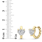 2CTW Heart Shaped Lab Grown Diamond (F/VS) Earring in 14K Yellow Gold