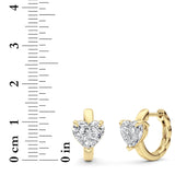 2CTW Heart Shaped Lab Grown Diamond (F/VS) Earring in 14K Yellow Gold