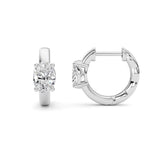 1CTW Oval Shaped Lab Grown Diamond (F/VS ) Huggie Earrings in 14K Gold